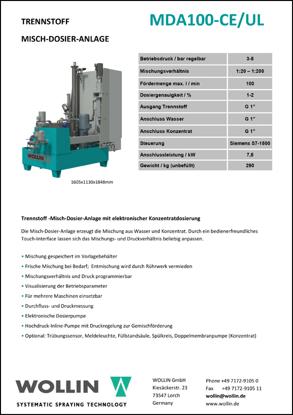 Technische Daten MDA100-CE/UL